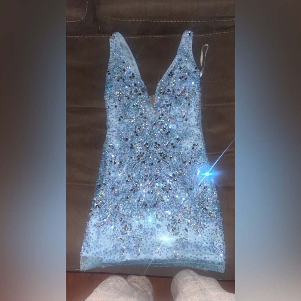 8 Other Reasons Blue Sequin Mini Dress